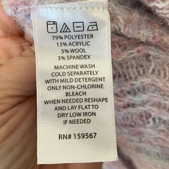 Cardigan sweater Cropped Willow & Wind Wool Blend Purple Pink women's medium - Picture 7 of 7